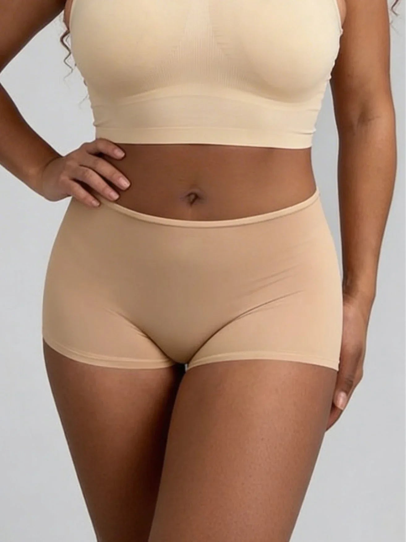 everydayease-breathable-mid-waist-shorts-beige-9823944 - ILARIA Intimates 