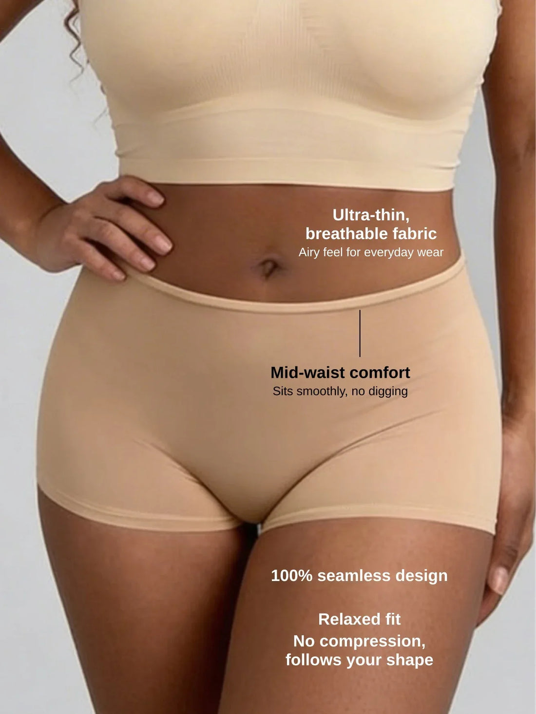 everydayease-breathable-mid-waist-shorts-sandstone-4145308 - ILARIA Intimates 