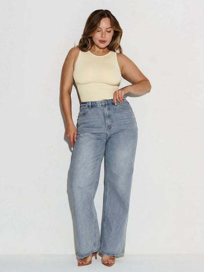 smoothlayer-bodysuit-cream-seamless-round-neck-shaper-5809064 - ILARIA Intimates 