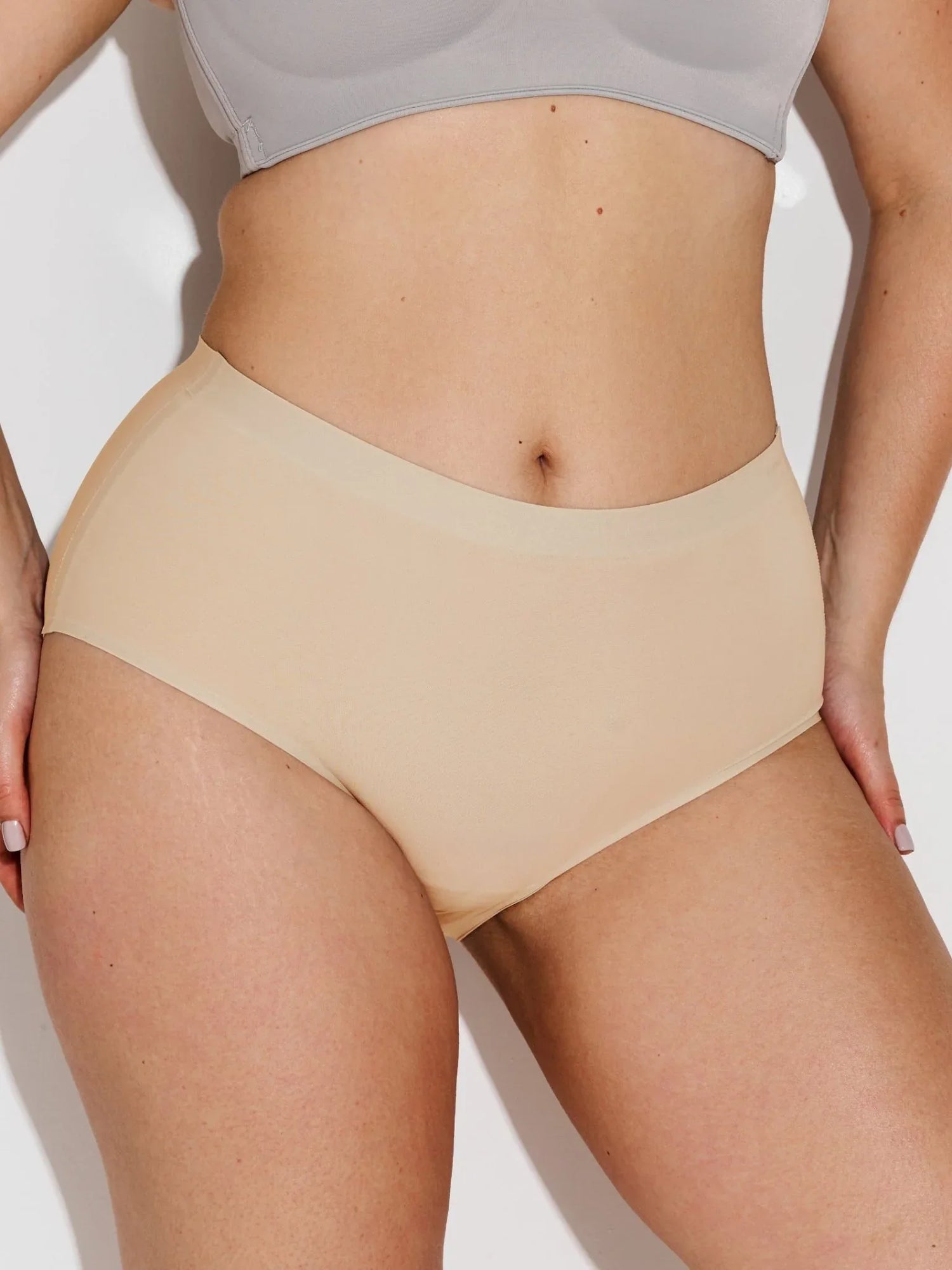 softline-briefs-sandstone-seamless-no-show-panties-with-cotton-gusset-1483703 - ILARIA Intimates 