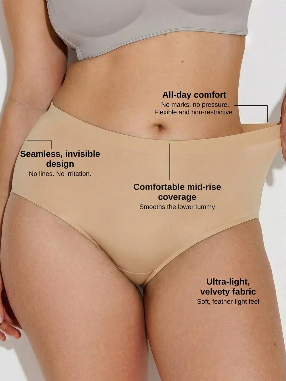 softline-briefs-sandstone-seamless-no-show-panties-with-cotton-gusset-9488516 - ILARIA Intimates 